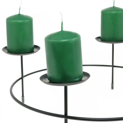 Itens Castiçal para 4 velas Porta-velas em metal preto Ø28,5cm 2 unidades