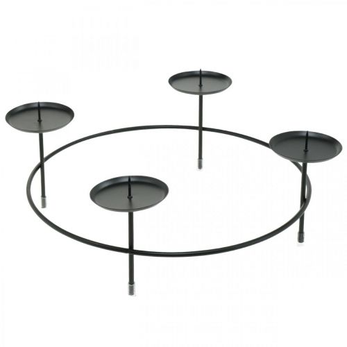 Itens Castiçal para 4 velas Porta-velas em metal preto Ø28,5cm 2 unidades