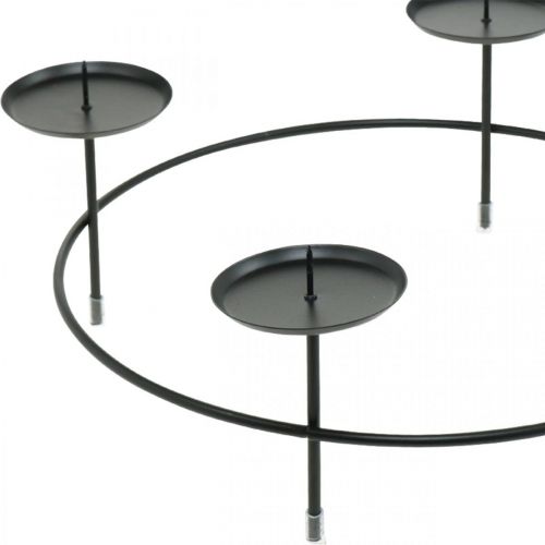 Itens Castiçal para 4 velas Porta-velas em metal preto Ø28,5cm 2 unidades