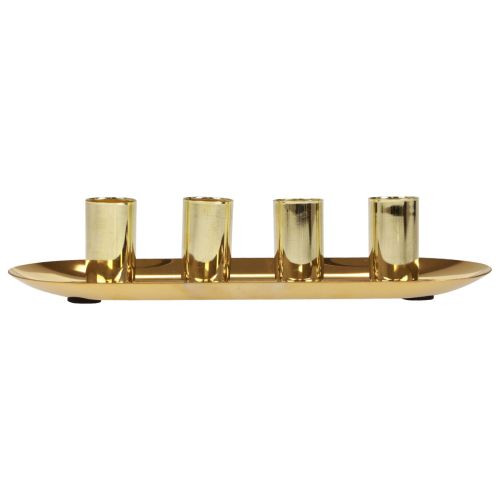 Itens Castiçal em bastão de metal dourado 23x9x4,5cm