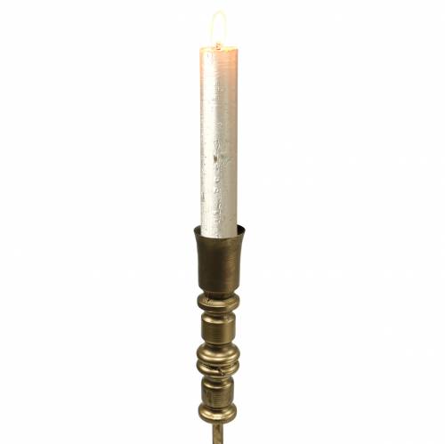 Floristik24 Castiçal estilo vintage de metal na cor latão Ø12,5cm Alt.49cm