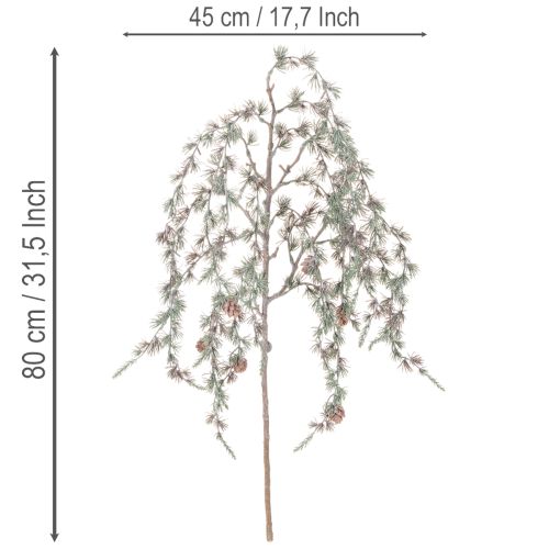 Ramo de pinheiro artificial com pinhas, ramo de pinheiro decorativo, artificial, 80 cm, 3 peças | Floristik24.pt