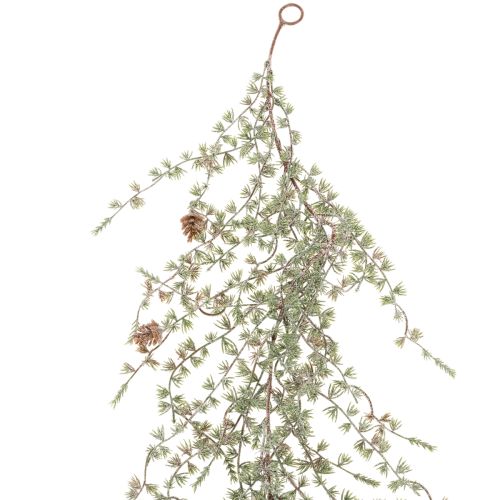 Guirlanda artificial com pinhas e ramos de pinheiro para decoração, 185 cm