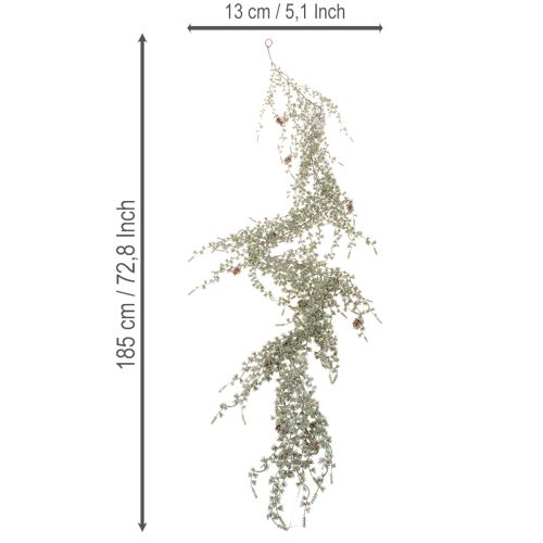 Guirlanda artificial com pinhas e ramos de pinheiro para decoração, 185 cm comprar | Floristik24.pt