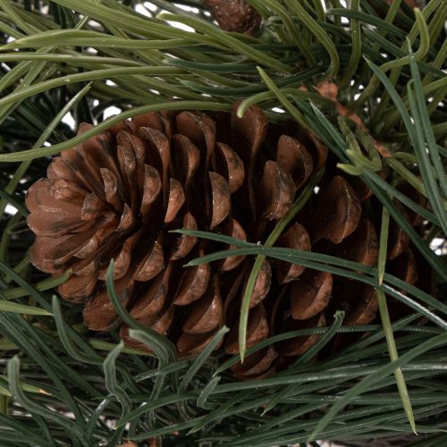 Coroa artificial de ramos de pinheiro com pinhas, 60 cm | Floristik24.pt