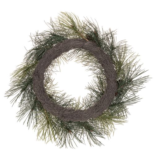 Coroa artificial de ramos de pinheiro com pinhas, 60 cm | Floristik24.pt