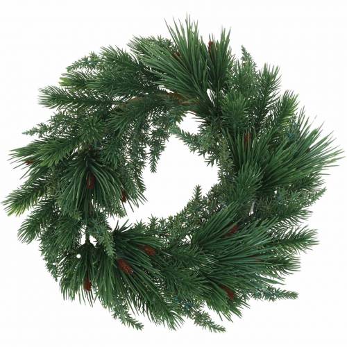 Coroa de coníferas mix artificial Ø28cm grinalda de porta verde