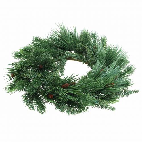 Floristik24 Coroa de coníferas mix artificial Ø28cm grinalda de porta verde