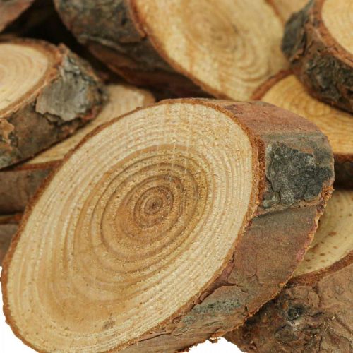 Floristik24 Discos de madeira deco granulado madeira pinho oval Ø4-5cm 500g