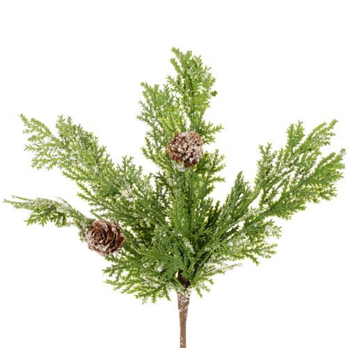 Ramo de pinheiro artificial com pinhas, coberto de neve, 28 cm, 6 peças comprar | Floristik24.pt