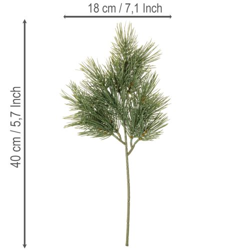 Ramo de pinheiro artificial para decoração de inverno, 40 cm, 4 peças | Floristik24.pt