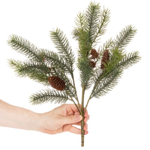 Ramo de pinheiro artificial com decoração de cone, 41 cm | Floristik24.pt