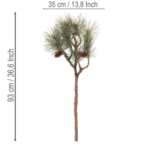 Ramo de pinheiro artificial com pinhas, decoração para sala de estar, 93 cm | Floristik24.pt
