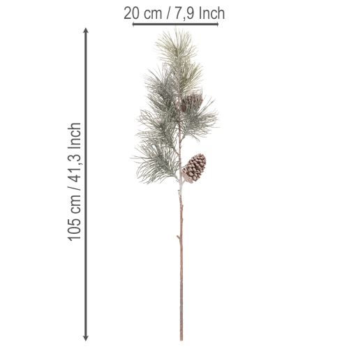 Ramo de pinheiro artificial com pinhas e agulhas longas, 105 cm | Floristik24.pt