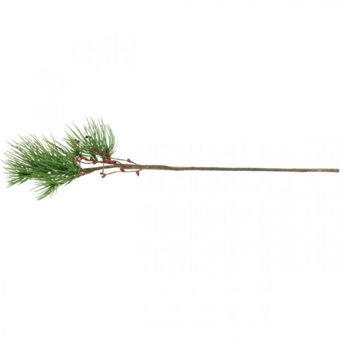 Floristik24 Ramo decorativo Ramo artificial de pinho com bagas verdes, vermelhas 58cm