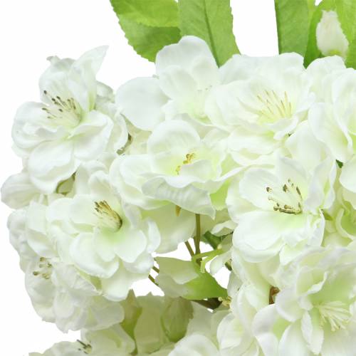 Floristik24 Ramo de cereja creme 45 cm 3 unidades para decoração