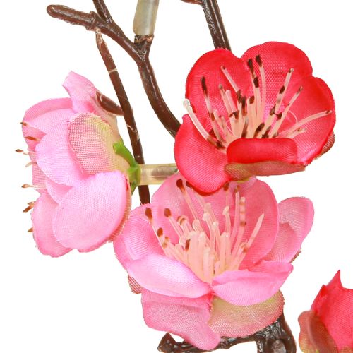 Itens Ramo de flor de cerejeira decoração ramo artificial rosa escuro 96cm 2 peças