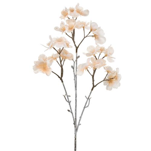 Floristik24 Ramo de flor de cerejeira em creme gelado 51cm