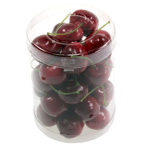 Floristik24 Cerejas Ø2,5cm vermelhas 30p