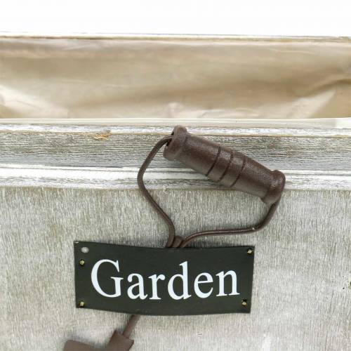Floristik24 Plantador caixa de madeira Jardim branco 32/27/22cm 3 peças