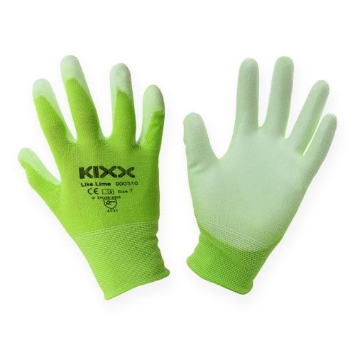 Itens Luvas de jardim de nylon Kixx tamanho 8 verde claro, limão