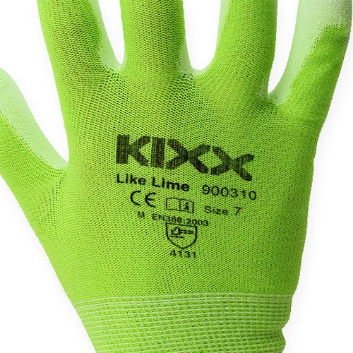 Itens Luvas de jardim de nylon Kixx tamanho 8 verde claro, limão