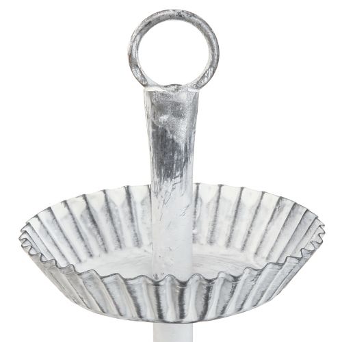 Floristik24 Suporte para bolo Shabby Chic metal branco 2 andares Ø16,5cm
