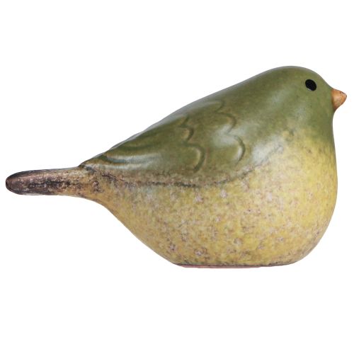 Floristik24 Pequeno pássaro em cerâmica decoração em cerâmica primavera verde 8,5 cm 4 un