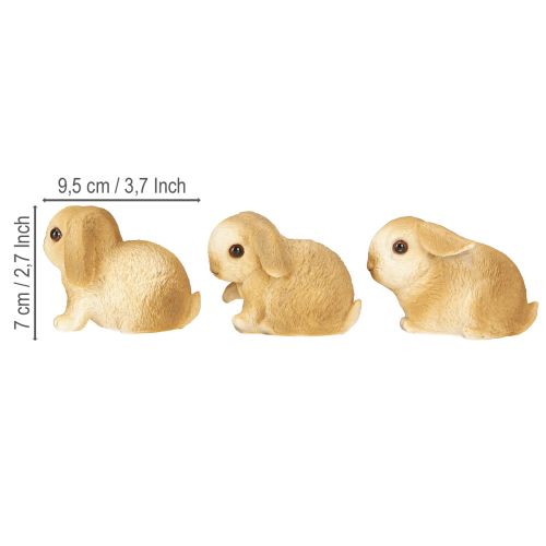 Itens Decoração de coelho de Páscoa pequeno coelho poliresina 9×6×6,5cm 3 peças