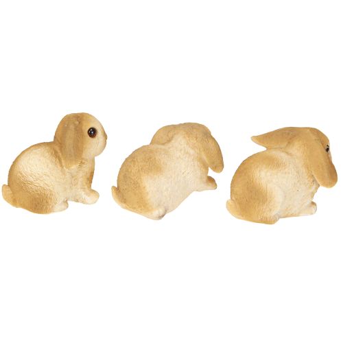 Itens Decoração de coelho de Páscoa pequeno coelho poliresina 9×6×6,5cm 3 peças