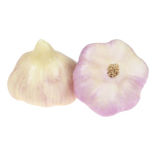 Itens Decoração de vegetais artificiais alho rosa, branco Ø6,5cm 2 unidades