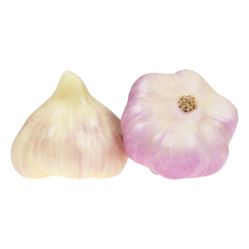 Itens Decoração de vegetais artificiais alho rosa, branco Ø6,5cm 2 unid.