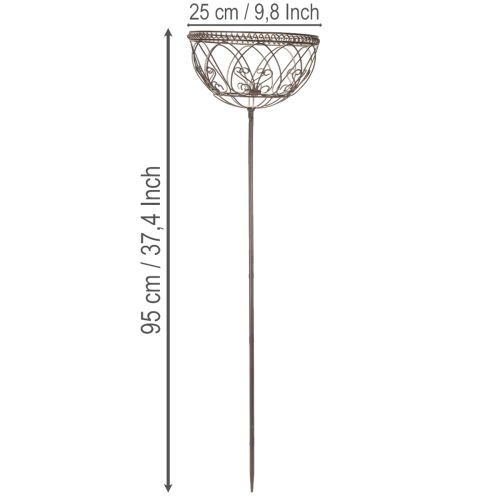 Itens Cesto de jardim em metal, item decorativo em estilo vintage para uso elegante ao ar livre, 95 cm