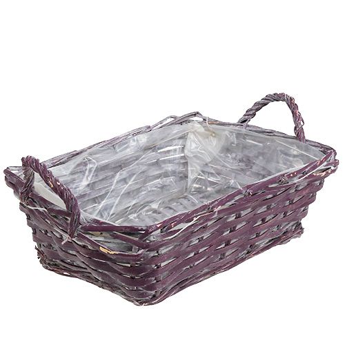 Floristik24 Cesta quadrada 29cm x 23cm Alt.10cm roxo escuro