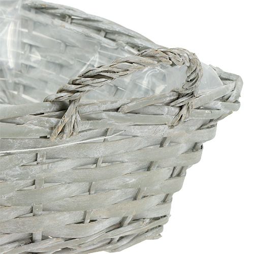 Floristik24 Cesta quadrada cinza 29cm x 23cm Alt.10cm 1p