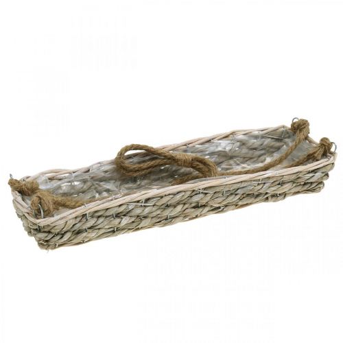 Itens Cesto para pendurar, cesto suspenso, plantador trançado cor natural, branco lavado L43,5cm