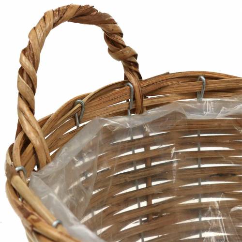 Floristik24 Cesto de vime com asas Ø30cm altura 22cm para plantar