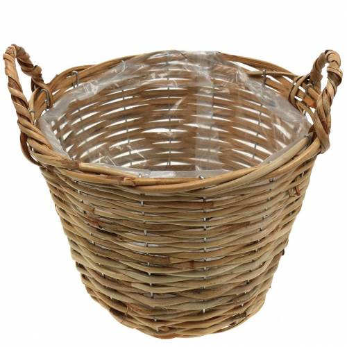 Floristik24 Cesto de vime com asas Ø30cm altura 22cm para plantar