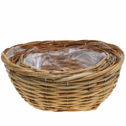 Floristik24 Cesto de flores x3 oval conjunto com três tamanhos muito estáveis