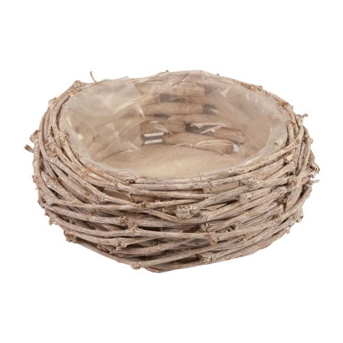 Floristik24 Cesto de vime para plantas lavado de branco Ø20cm Alt.10cm