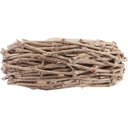 Floristik24 Cesto de vime para plantas lavado de branco Ø20cm Alt.10cm