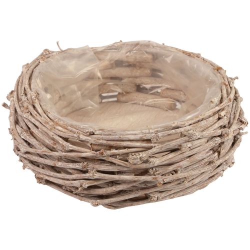 Floristik24 Cesto de vime para plantas lavado de branco Ø25cm Alt.11cm