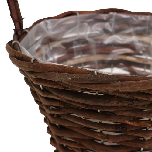 Floristik24 Cesto entrançado com pega Cesto para plantas Cesto decorativo Ø20×15cm