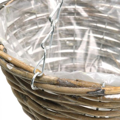 Floristik24 Tigela para pendurar, cesto para plantar natural, branco lavado H13cm Ø25cm