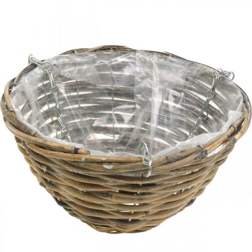 Floristik24 Tigela para pendurar, cesto para plantar natural, branco lavado H13cm Ø25cm