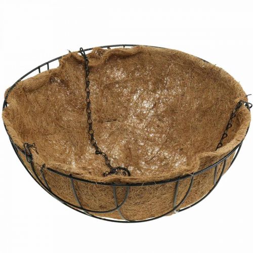 Itens Cesto suspenso, tigela para plantas em fibra de coco metal natural, preto H20.5cm Ø40.5cm