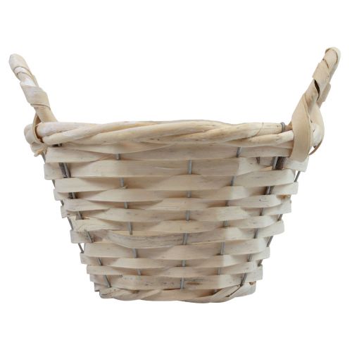 Itens Cesto com alças cesto para cavacos cesto para plantas branqueado Ø25cm H13cm