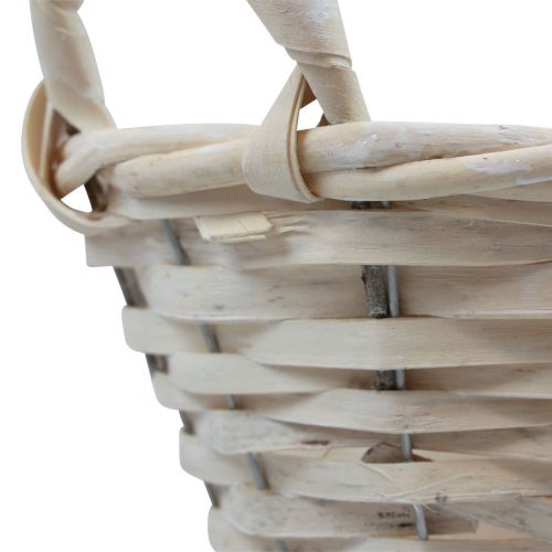 Itens Cesto com alças cesto para cavacos cesto para plantas branqueado Ø25cm H13cm