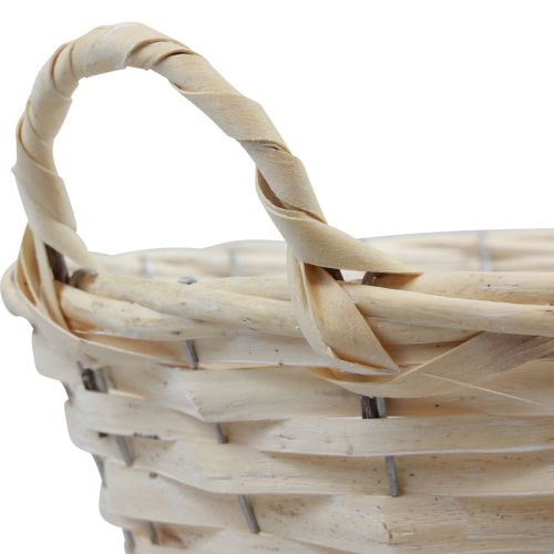 Itens Cesto com alças Cesto de chips cesto para plantas branqueado Ø30cm Alt.14cm