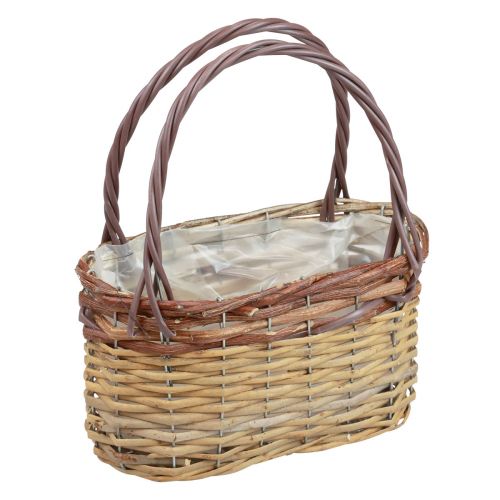 Itens Cesta com alças cesta para plantas bolsa marrom 27×15×15cm